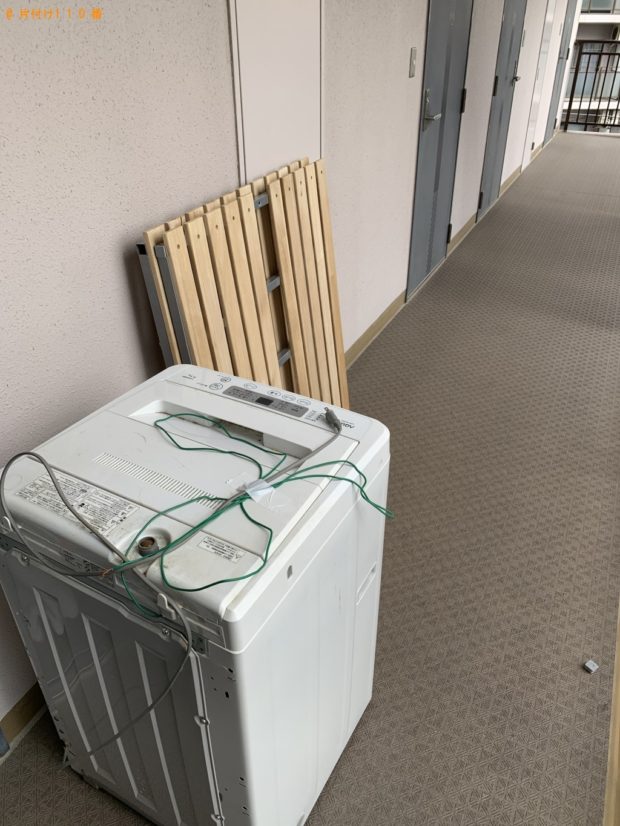 【岡山市】洗濯機、シングルベッド、簡易ソファーの回収・処分ご依頼