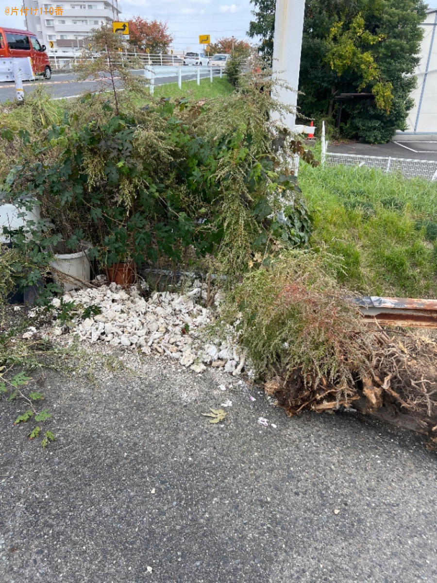 【岡山市北区】プランター、鉢植え等の回収・処分と側溝の掃除ご依頼